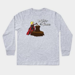 Mjolnir in the Stone Kids Long Sleeve T-Shirt